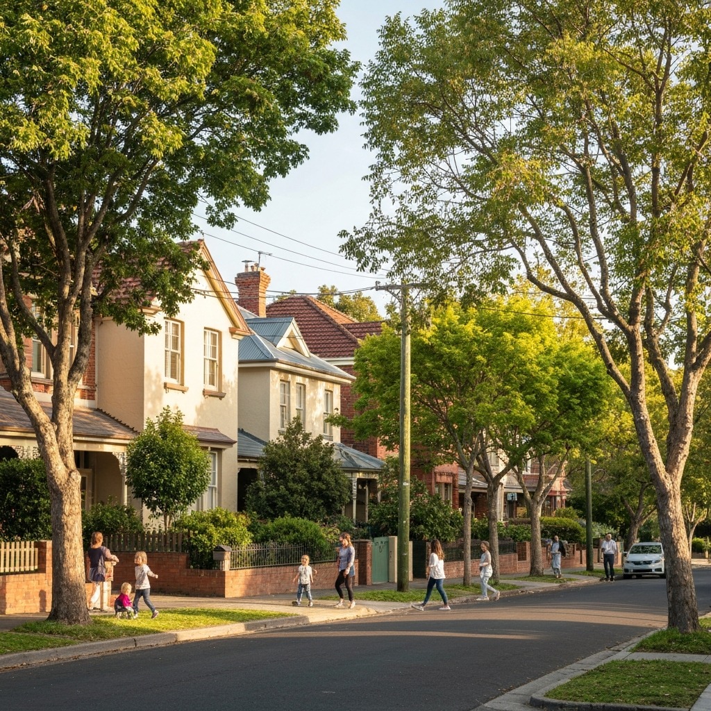 Leafy family-friendly suburb street in Melbourne's east