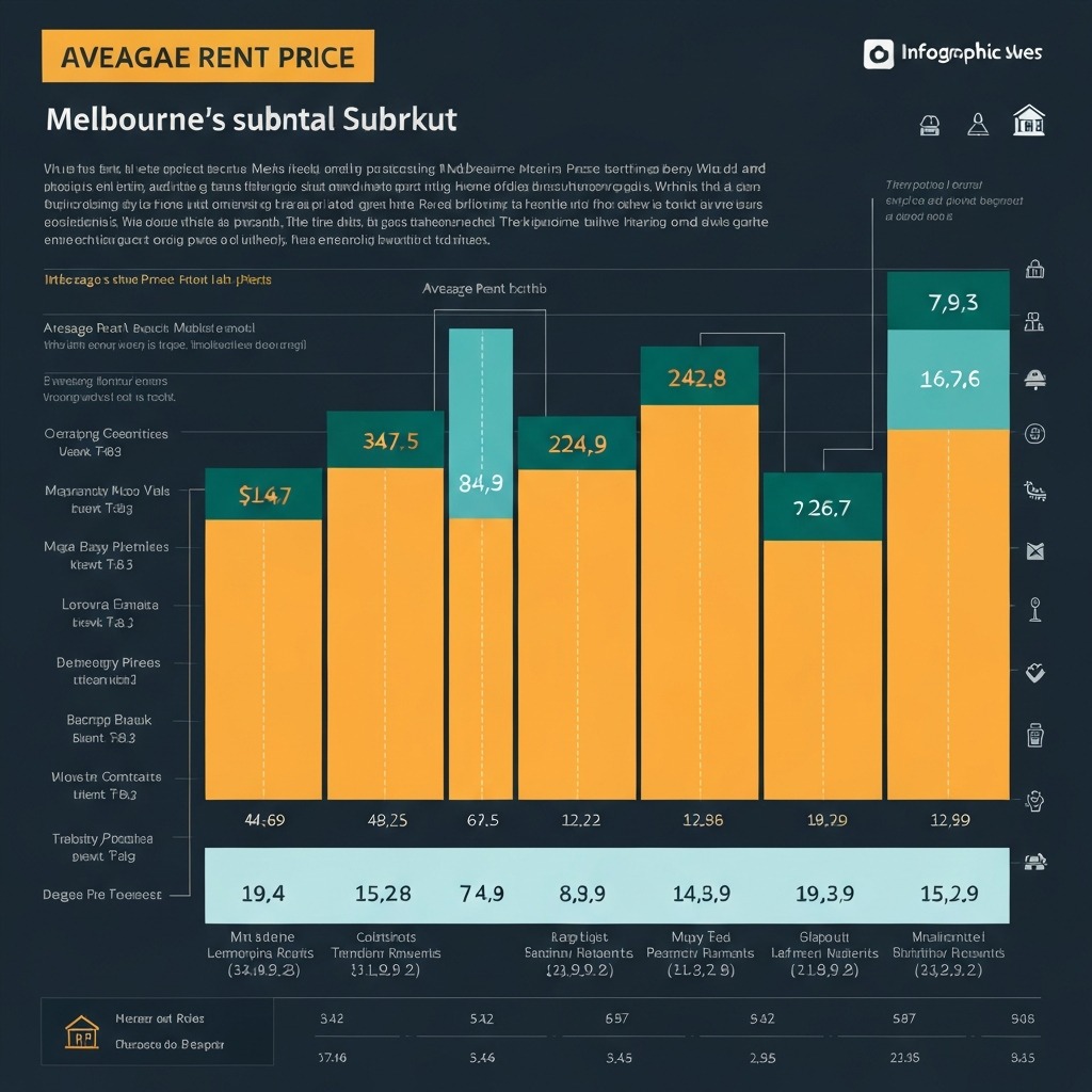 Melbourne rent price trends chart showing median weekly rents across suburbs in 2026