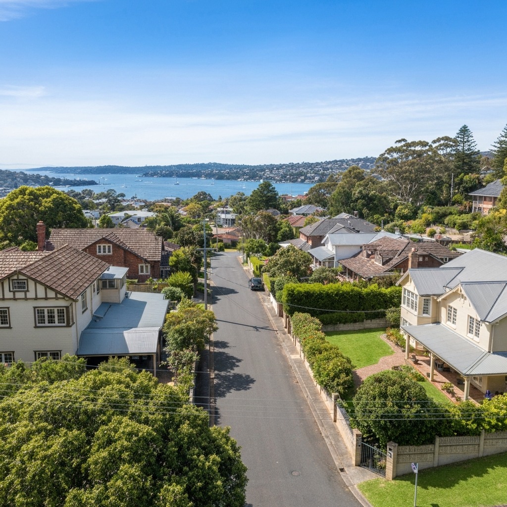 Tree-lined North Shore residential street with apartments and period homes, representing the 2026 North Shore rental market
